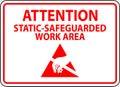 Static Warning Sign Attention - Static-Safeguarded Work Area Royalty Free Stock Photo