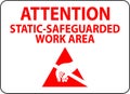 Static Warning Sign Attention - Static-Safeguarded Work Area Royalty Free Stock Photo