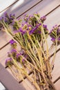 Statice flower sprigs on a Table. Royalty Free Stock Photo