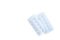 Statins tablets pill in white blister pack for light resistance