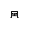 Station bicycle icon. Area place sign. Bicycle parking lot isolated on white background Royalty Free Stock Photo