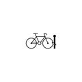 Station bicycle icon. Area place sign. Bicycle parking lot isolated on white background Royalty Free Stock Photo