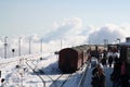 The station on the Brocken in the Harz mountains in winter.