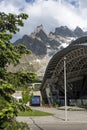 Station of the cable car Skyway Monte Bianco