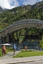 Station of the cable car Skyway Monte Bianco