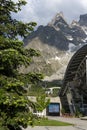 Station of the cable car Skyway Monte Bianco