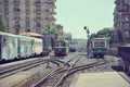 Station of the circle railway around Etna volcano.