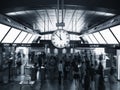 Station Clock display Train station Blur people crowd Travel transportation Royalty Free Stock Photo