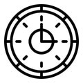 Station clock icon, outline style