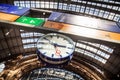Station clock at the main station in Frankfurt Royalty Free Stock Photo