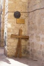Station 9 Cross of Jesus Christ in Via Dolorosa, Jerusalem Old Royalty Free Stock Photo