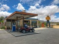 The Station, famous gas station in the middle of the desert on Palms Hwy, Joshua Tree. California