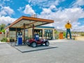 The Station, famous gas station in the middle of the desert on Palms Hwy, Joshua Tree. California