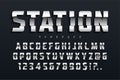 Station futuristic display typeface design, alphabet, sport