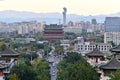 The city of Beijing under the sunset