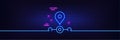 Station line icon. Subway journey path sign. Neon light glow effect. Vector