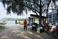 Station meeting point for local thai guide meet travelers people for prepare trip travel visit local tour Prasat Hin Pan Yod in Royalty Free Stock Photo