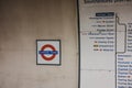 Station name and directions on the platform of Camden Town underground station, London, UK Royalty Free Stock Photo