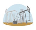 Station for Oil Extraction as Natural Resource Vector Illustration Royalty Free Stock Photo