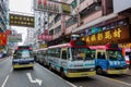 Station with public light buses in Hong Kong