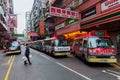 Station with public light buses in Hong Kong