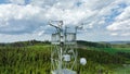 Station research science meteorology tower atmospheric drone aerial weather, measuring ozone O3, carbon methane CH4