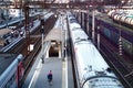 The station in Russia with a retro effect of the 70s. Artificial aging.