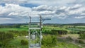 Station science meteorology tower atmospheric research drone aerial weather, measuring ozone O3, carbon methane CH4