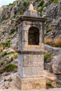 Station seven of fourteen historic religious structures on the walk up to the castle Cullera, Valencian Community, Spain