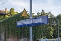 Station sign Brand Tropical Islands near Berlin