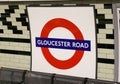 Station sign of the London underground tube in a close up view. Royalty Free Stock Photo