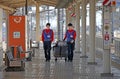STATION STAFF AT MISHIMA STATION IN JAPAN Royalty Free Stock Photo