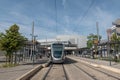 Station and train outside at Toulouse Blagnac Airport in France in the summer of 2022 Royalty Free Stock Photo