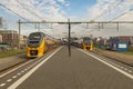 Station with train in spring sunny day in Bergen op Zoom Netherlands 03 04 2024