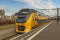 Station with train in spring sunny day in Bergen op Zoom Netherlands 03 04 2024