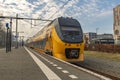 Station with train in spring sunny day in Bergen op Zoom Netherlands 03 04 2024