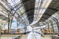 Station. Trains. France Station. Railway station located in the Spanish city of Barcelona Royalty Free Stock Photo