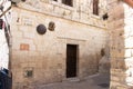 Station 5 of Via Dolorosa road. Simon helps Jesus to carry His Cross. Jerusalem, Israel. 22 April 2022 Royalty Free Stock Photo