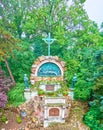 The sculptural composition of Way of the Cross in Jasna Gora`s monastery garden in Czestochowa, Poland Royalty Free Stock Photo