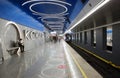 Moscow, Russia - April 02, 2021: `Okskaya` subway station.