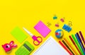 Stationary, back to school,summer time, creativity and education concept. Royalty Free Stock Photo