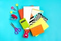 Stationary, back to school,summer time, creativity and education concept Royalty Free Stock Photo