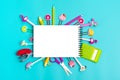 Stationary, back to school,summer time, creativity and education concept Royalty Free Stock Photo