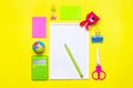 Stationary, back to school,summer time, creativity and education concept. Royalty Free Stock Photo