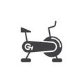 Stationary bicycle, Exercise Bike icon vector, filled flat sign, solid pictogram isolated on white, logo illustration Royalty Free Stock Photo