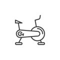 Stationary bicycle, Exercise Bike line icon, outline vector sign