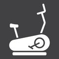 Stationary bicycle glyph icon, fitness and sport Royalty Free Stock Photo