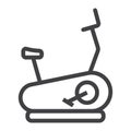 Stationary bicycle line icon, fitness and sport Royalty Free Stock Photo