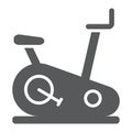 Stationary bike glyph icon, sport and equipment, exercise bicycle sign, vector graphics, a solid pattern on a white Royalty Free Stock Photo