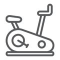 Stationary bike line icon, sport and equipment, exercise bicycle sign, vector graphics, a linear pattern on a white Royalty Free Stock Photo